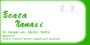 beata nanasi business card
